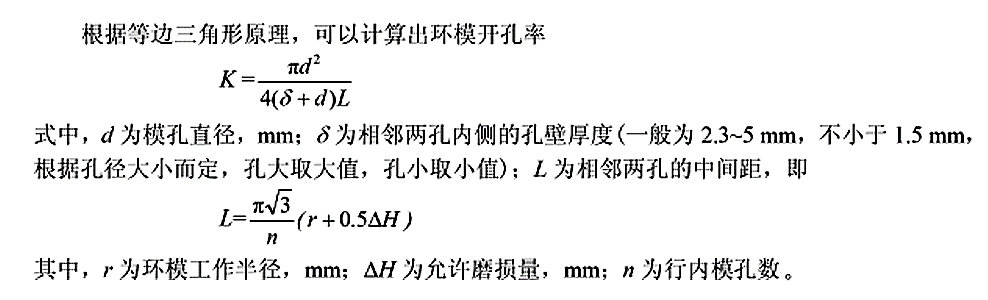 顆粒機(jī)環(huán)模開(kāi)孔率